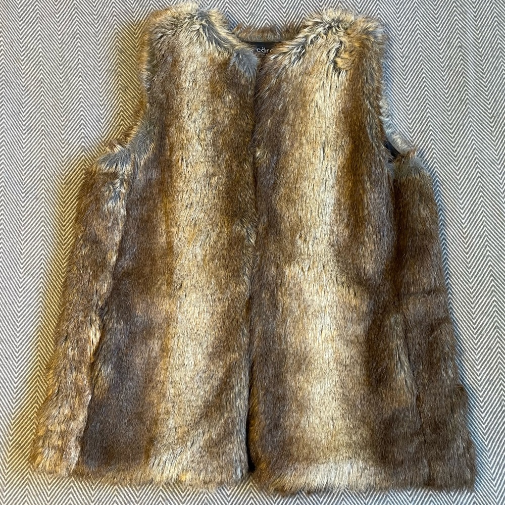 Brown/Tan Faux Fur Vest